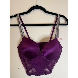 Victoria's Secret Very Sexy Bombshell Shine Strap Push-Up Corset Size 32D NWT